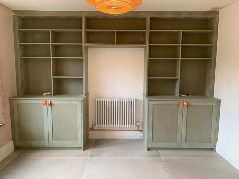 Principle Carpentry - Bookcase Bridge over Radiator (after)