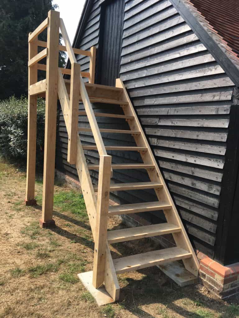 Principle Carpentry - External Oak Staircase