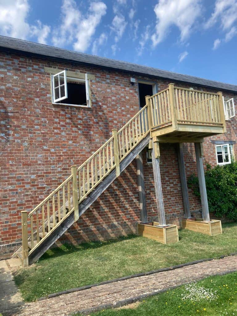 Principle Carpentry - External Softwood Staircase & Balcony