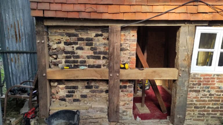 Principle Carpentry - Tudor House Restoration - Reclaimed Oak Repairs