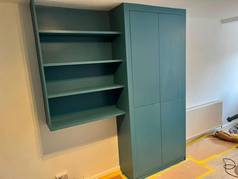 Principle Carpentry - Wardrobe Storage Shelves Blue